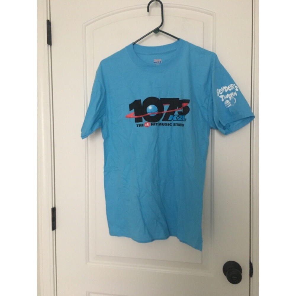 Hanes 107.5 KZL Radio Station T-Shirt Men's Size Medium Blue